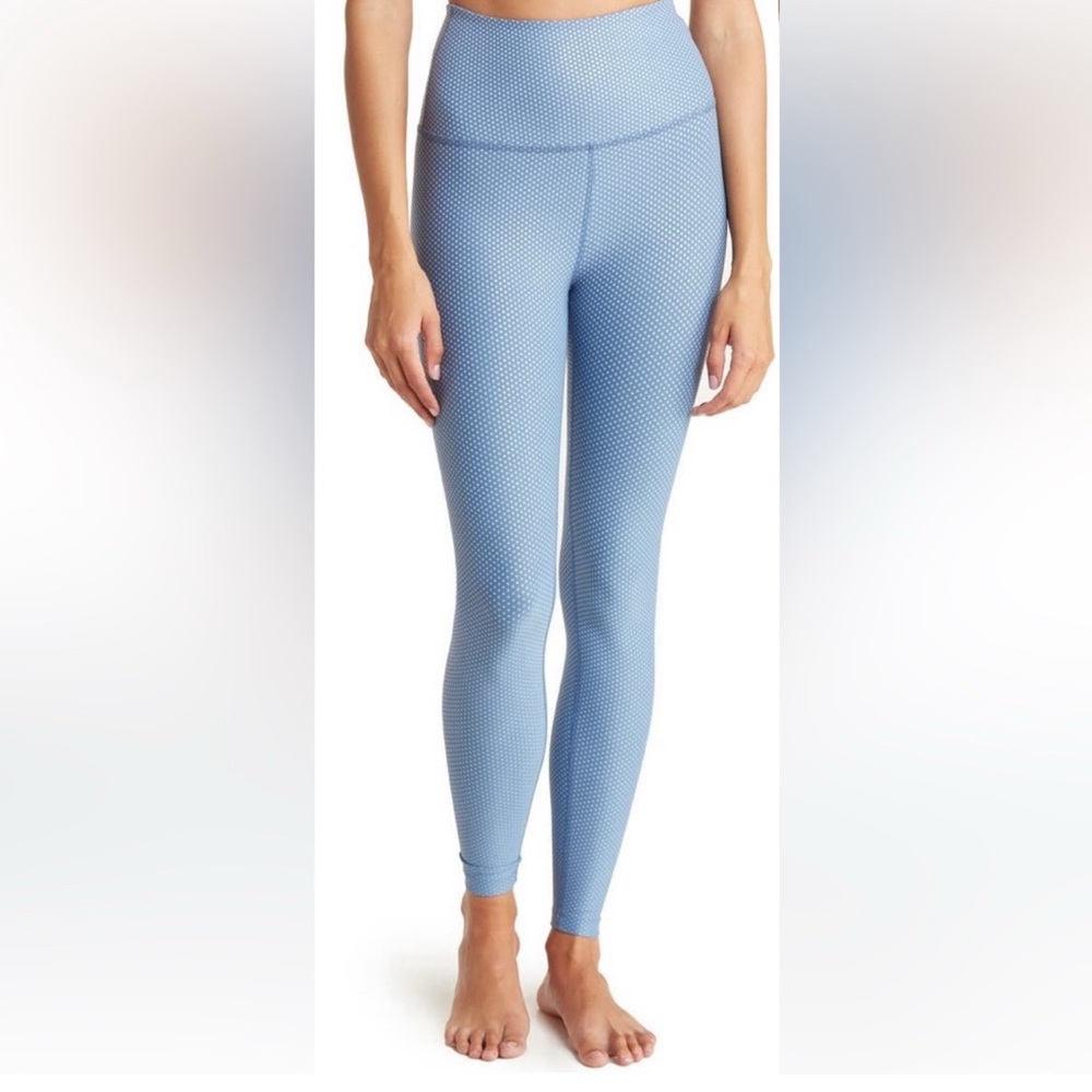 Beyond Yoga Spot On High Waisted Leggings Size S Blue Polka Dot